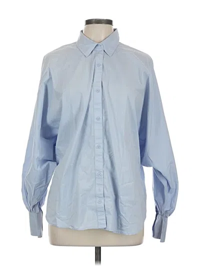 Pre-owned Express Long Sleeve Button Down Shirt In Blue