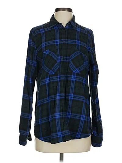 Pre-owned Express Long Sleeve Button Down Shirt In Blue