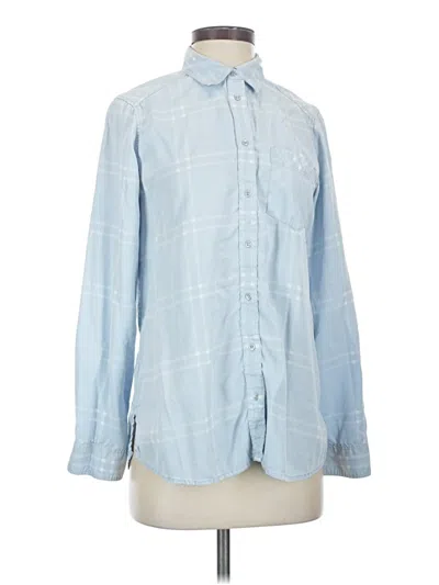 Pre-owned Express Long Sleeve Button Down Shirt In Blue