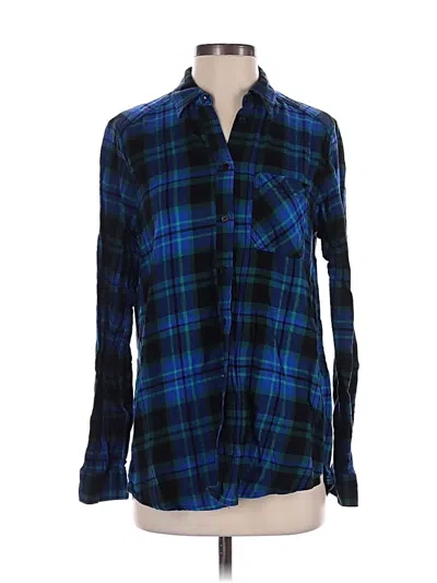 Pre-owned Express Long Sleeve Button Down Shirt In Blue