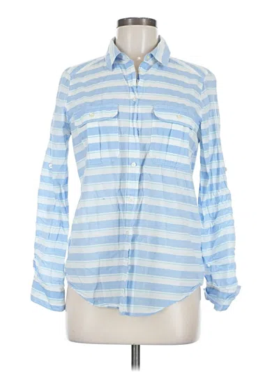 Pre-owned Express Long Sleeve Button Down Shirt In Blue
