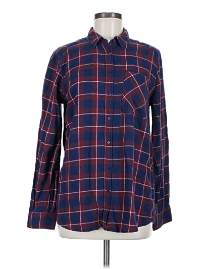 Pre-owned Express Long Sleeve Button Down Shirt In Blue