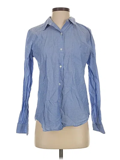 Pre-owned Express Long Sleeve Button Down Shirt In Blue