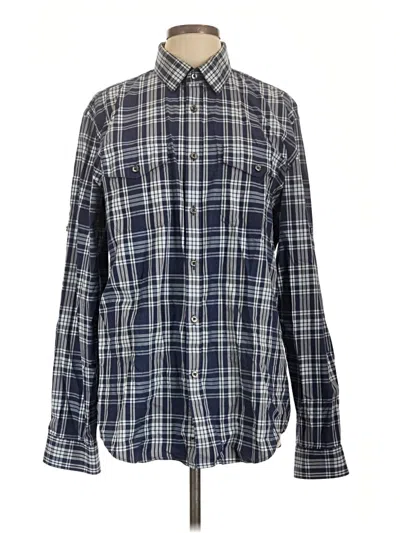 Pre-owned Express Long Sleeve Button Down Shirt In Blue