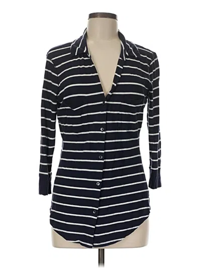 Pre-owned Express Long Sleeve Button Down Shirt In Blue