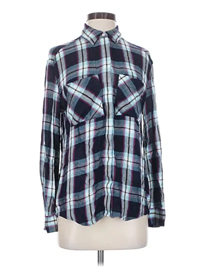 Pre-owned Express Long Sleeve Button Down Shirt In Blue