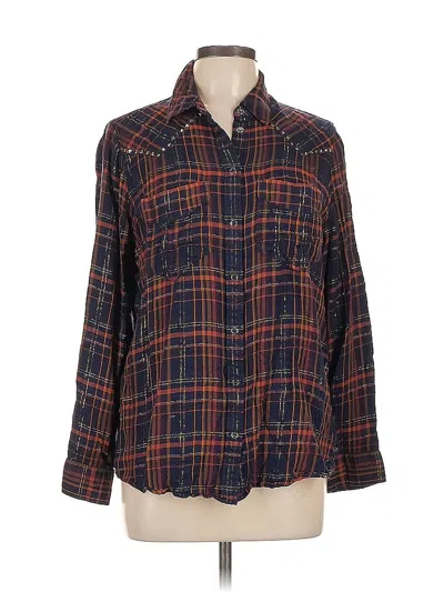 Pre-owned Express Long Sleeve Button Down Shirt In Brown