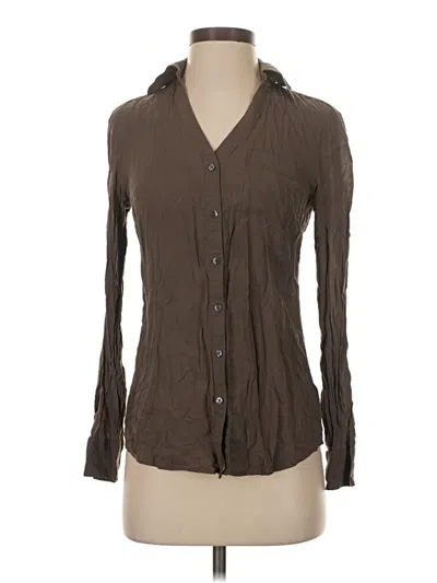 Pre-owned Express Long Sleeve Button Down Shirt In Brown