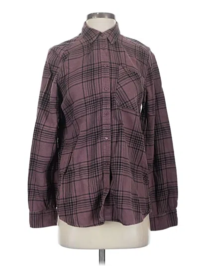 Pre-owned Express Long Sleeve Button Down Shirt In Burgundy