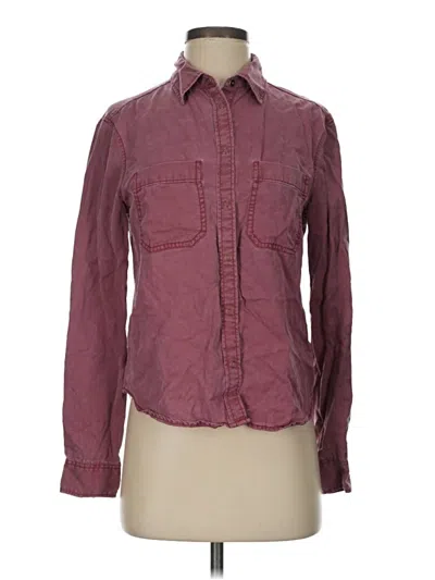 Pre-owned Express Long Sleeve Button Down Shirt In Burgundy