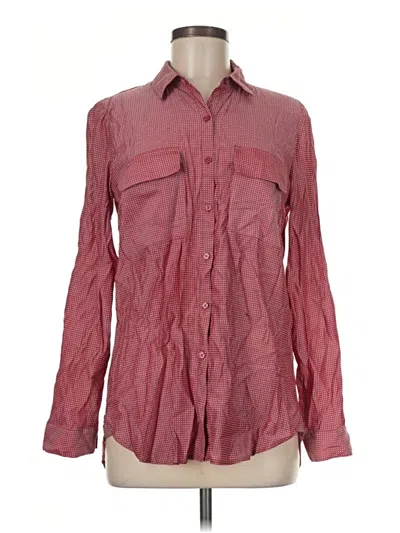 Pre-owned Express Long Sleeve Button Down Shirt In Burgundy