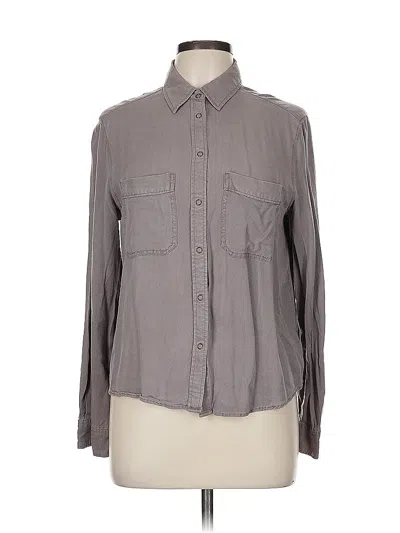 Pre-owned Express Long Sleeve Button Down Shirt In Gray