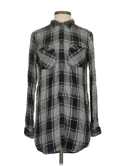 Pre-owned Express Long Sleeve Button Down Shirt In Gray