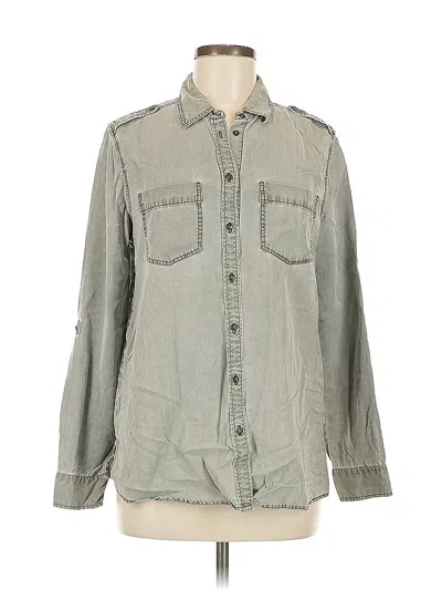 Pre-owned Express Long Sleeve Button Down Shirt In Gray