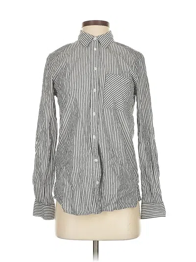 Pre-owned Express Long Sleeve Button Down Shirt In Gray