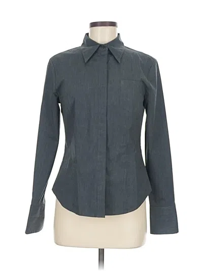 Pre-owned Express Long Sleeve Button Down Shirt In Gray