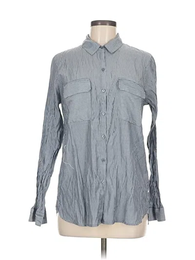 Pre-owned Express Long Sleeve Button Down Shirt In Gray