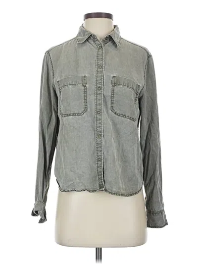 Pre-owned Express Long Sleeve Button Down Shirt In Gray