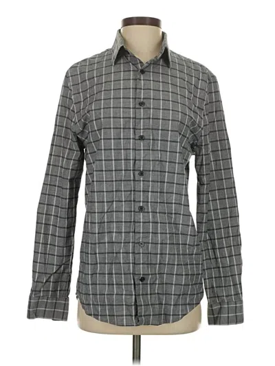 Pre-owned Express Long Sleeve Button Down Shirt In Gray