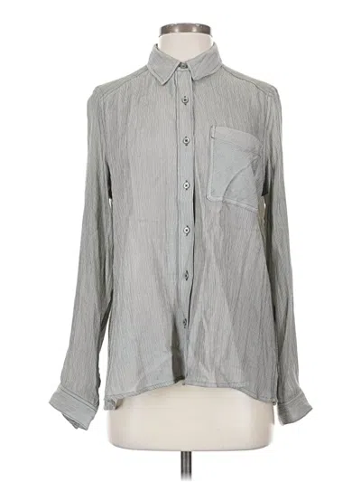 Pre-owned Express Long Sleeve Button Down Shirt In Gray
