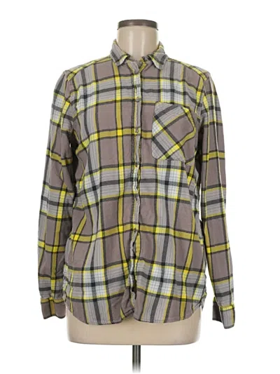 Pre-owned Express Long Sleeve Button Down Shirt In Gray