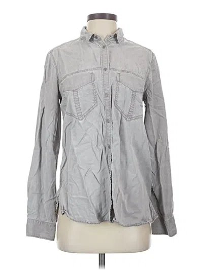 Pre-owned Express Long Sleeve Button Down Shirt In Gray