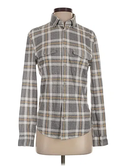 Pre-owned Express Long Sleeve Button Down Shirt In Gray