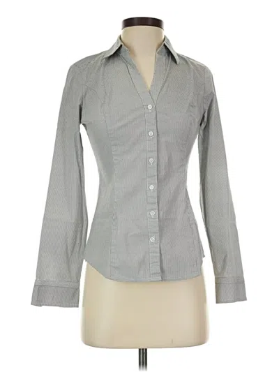 Pre-owned Express Long Sleeve Button Down Shirt In Gray