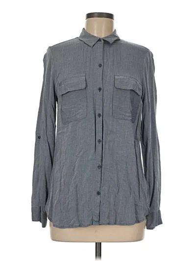 Pre-owned Express Long Sleeve Button Down Shirt In Gray