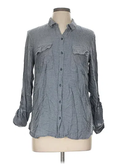 Pre-owned Express Long Sleeve Button Down Shirt In Gray