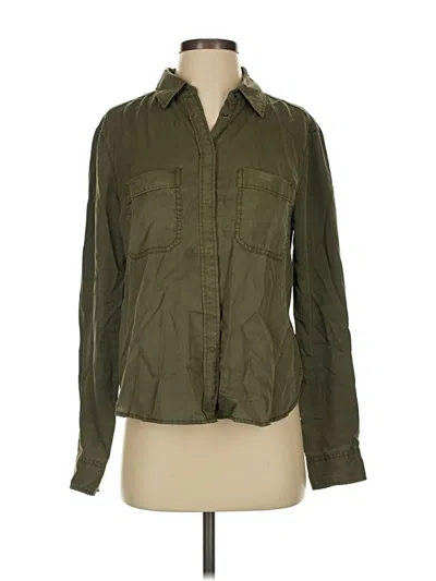 Pre-owned Express Long Sleeve Button Down Shirt In Green