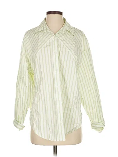 Pre-owned Express Long Sleeve Button Down Shirt In Green
