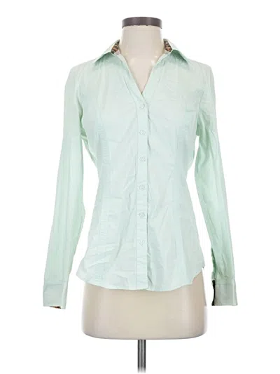Pre-owned Express Long Sleeve Button Down Shirt In Green