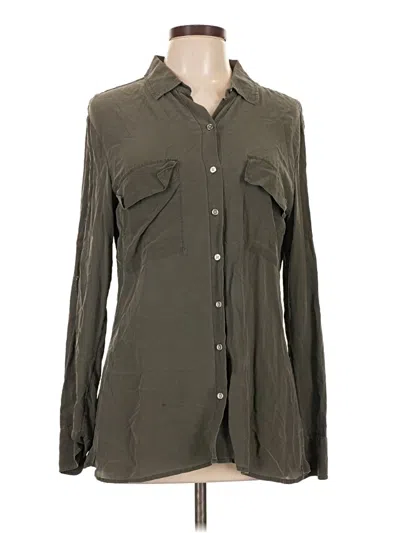 Pre-owned Express Long Sleeve Button Down Shirt In Green