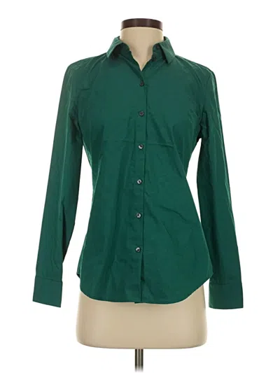 Pre-owned Express Long Sleeve Button Down Shirt In Green