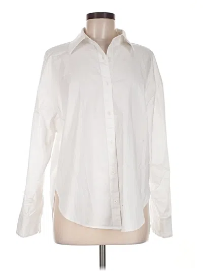 Pre-owned Express Long Sleeve Button Down Shirt In Ivory
