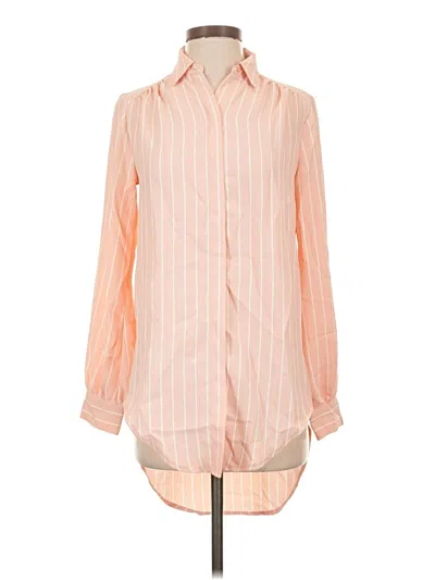 Pre-owned Express Long Sleeve Button Down Shirt In Orange
