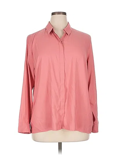 Pre-owned Express Long Sleeve Button Down Shirt In Pink