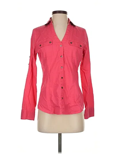 Pre-owned Express Long Sleeve Button Down Shirt In Pink