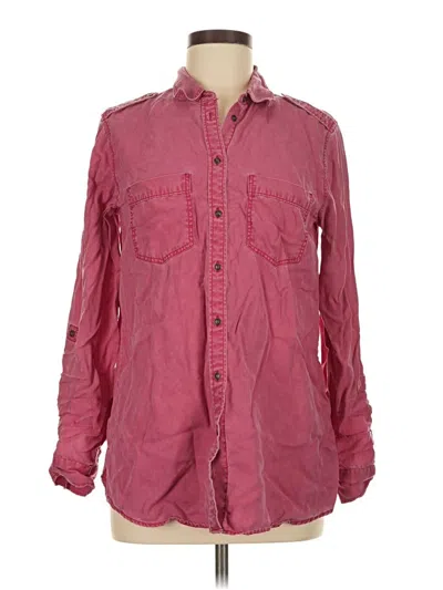 Pre-owned Express Long Sleeve Button Down Shirt In Pink