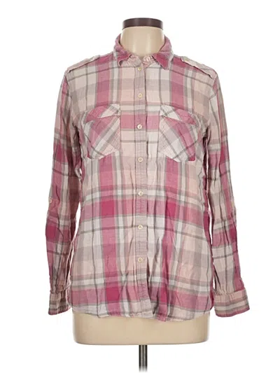 Pre-owned Express Long Sleeve Button Down Shirt In Pink