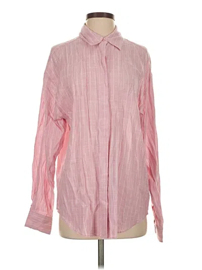 Pre-owned Express Long Sleeve Button Down Shirt In Pink