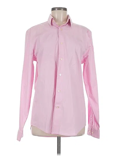 Pre-owned Express Long Sleeve Button Down Shirt In Pink