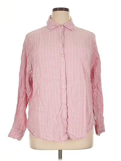 Pre-owned Express Long Sleeve Button Down Shirt In Pink