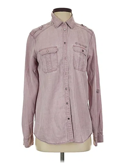 Pre-owned Express Long Sleeve Button Down Shirt In Purple