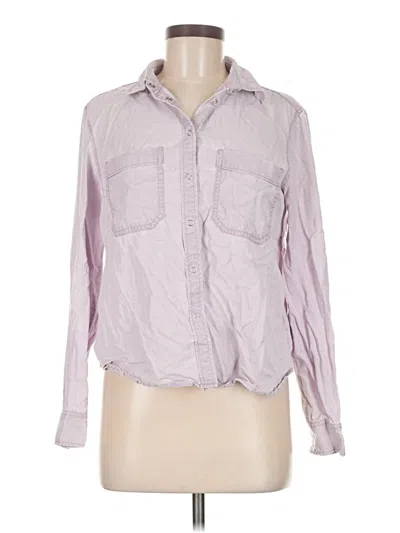 Pre-owned Express Long Sleeve Button Down Shirt In Purple