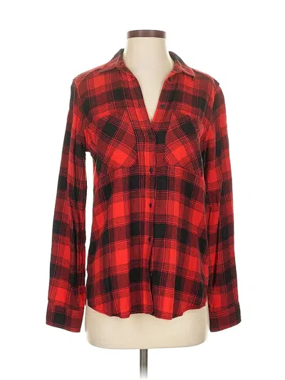 Pre-owned Express Long Sleeve Button Down Shirt In Red