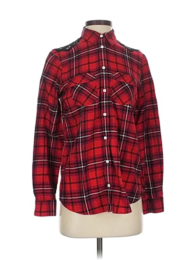 Pre-owned Express Long Sleeve Button Down Shirt In Red