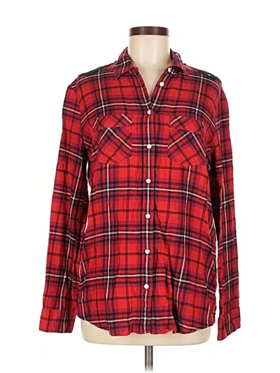 Pre-owned Express Long Sleeve Button Down Shirt In Red