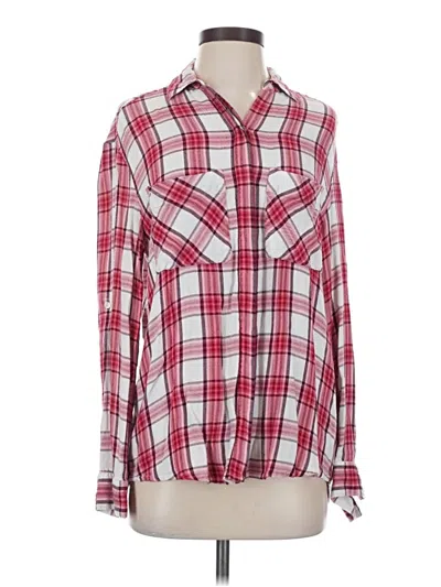 Pre-owned Express Long Sleeve Button Down Shirt In Red